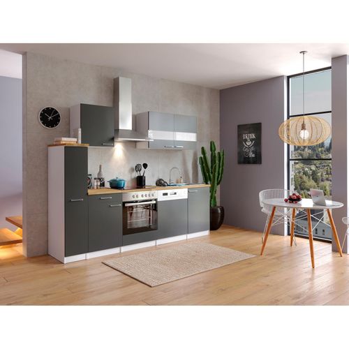 4260515334885 - Küchenzeile KB250WGC 250 cm Weiß - Grau 4260515334885 - Küchenzeile KB250WGC 250 cm Weiß - Grau