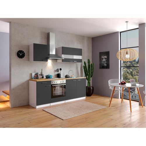 4260515334632 - Küchenzeile KB210WG 210 cm Weiß - Grau 4260515334632 - Küchenzeile KB210WG 210 cm Weiß - Grau