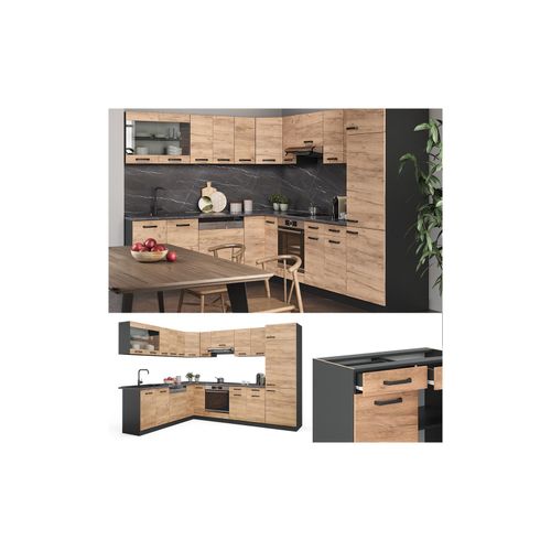 4251421956476 - VICCO KÜCHENZEILE R-LINE ECKKÜCHE WINKEL KÜCHE EINBAUKÜCHE KÜCHENBLOCK ANTHRAZIT EICHE 4251421956476 - VICCO KÜCHENZEILE R-LINE ECKKÜCHE WINKEL KÜCHE EINBAUKÜCHE KÜCHENBLOCK ANTHRAZIT EICHE