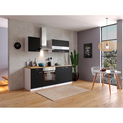 4260515334687 - Küchenzeile KB210WSC 210 cm Weiß - Schwarz 4260515334687 - Küchenzeile KB210WSC 210 cm Weiß - Schwarz