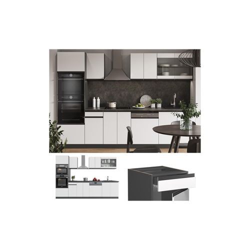 4066731230235 - Küchenzeile Küchenblock Einbauküche R-Line J-Shape Anthrazit Weiß 300 cm modern Küchenschränke Küchenmöbel 4066731230235 - Küchenzeile Küchenblock Einbauküche R-Line J-Shape Anthrazit Weiß 300 cm modern Küchenschränke Küchenmöbel