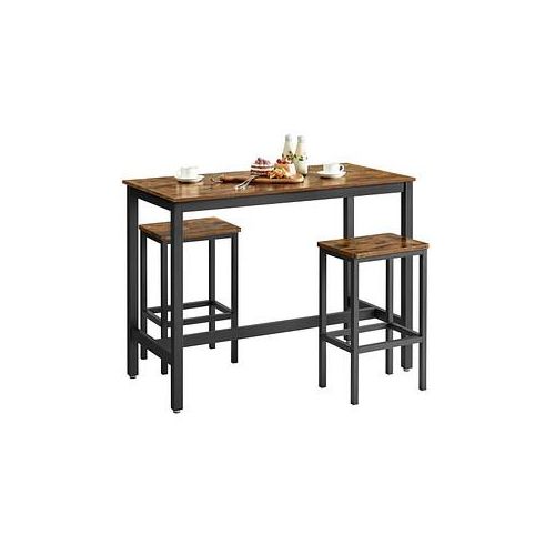 6955880358410 - Vasagle Bartisch-Set Stehtisch mit 2 Barhockern Küchentresen mit Barstühlen Küchentisch und Küchenstühle im Industrie-Design für Küche 120 x 60