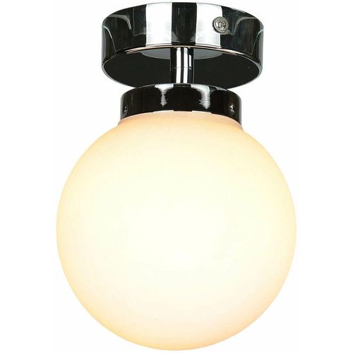 4251756373252 - Licht-erlebnisse - Deckenlampe Bad Chrom Weiß Kugelschirm Glas Metall - Chrom