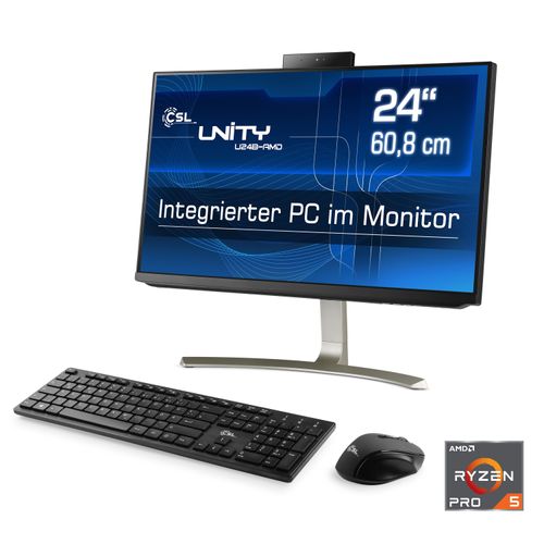 4061474166339 - CSL All-in-One PC Unity U24B-AMD   5650GE 1000 GB 16 RAM Win 11 Computer Gr Microsoft Windows 10 16 GB RAM 1000 GB SSD schwarz All in One PC