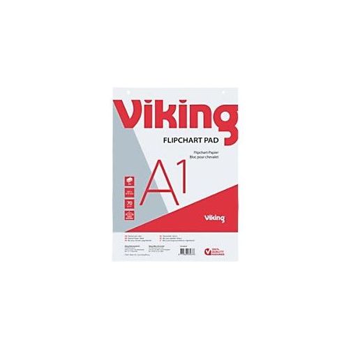 8717868034673 - wandmontierbares Blanko Flipchart-Papier Perforiert A1 70gsm 40 Blatt