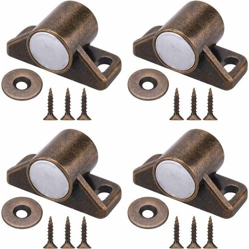 6135791767307 - Longziming - Stück Magnetische Türriegel Schranktürmagnete mit Edelstahlschrauben für Bauernhaus Küchenschrank Schiebetürschließer (Bronze)