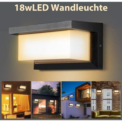 9784297955588 - SWANEW Applique Murale LED 18W capteur LED IP65 éclairage extérieur avec détecteur de mouvement patios jardins blanc chaud