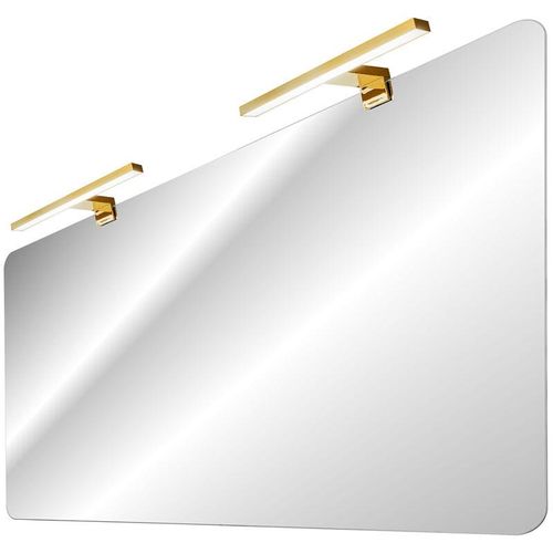 4066075125327 - Badezimmerspiegel 120cm mit LED-Leuchte in goldfarben ADELAIDE-56-WHITE B H T ca 120 70 10 cm - weiß