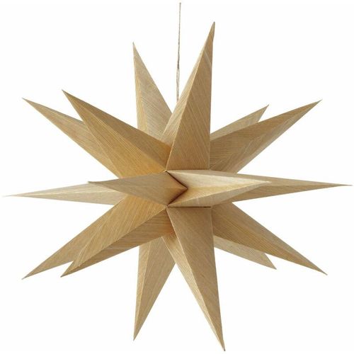 4262371532337 - Spetebo - Papier Weihnachtsstern in Holz Optik - 40 cm - Advents Stern Fensterdeko 3D Deko Hänger