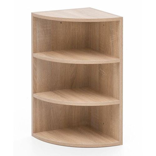 4250950290983 - Eckregal 30 x 60 x 30 cm in Holz Wandregal - Winkelregal mit 3 Regal Ebenen Küchenregal Hängend Standregal Regal Bücherregal - Finebuy