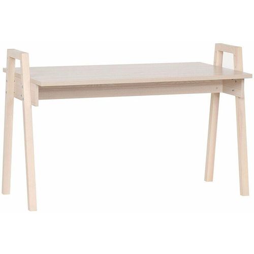 3456850123432 - Schreibtisch mit Holzdekor und Beinen aus massiver Eiche L128 cm - spot - Holz - Calicosy