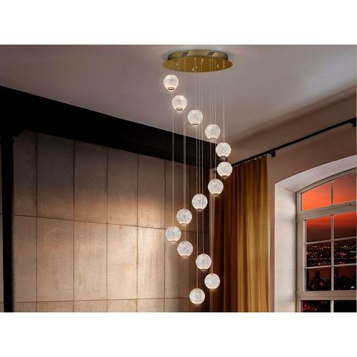 8435435332037 - Schuller Lighting - Schuller Austral Moderne Cluster Drop 5-flammige LED-Pendelleuchte kugelförmige geschnitzte Kristallkugeln 1264lm 3200K