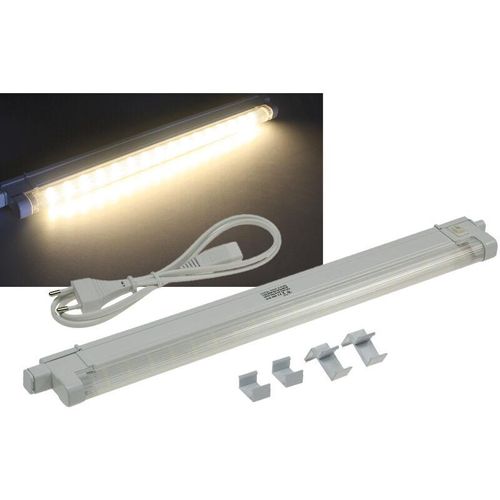 4250416305220 - Led Unterbau Küchenleuchte 40cm 4Watt i Verlängerbar i inkl Kabel Montageclips 230V Aufbauleuchte i Warmweiß - Chilitec