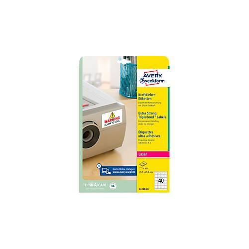 4004182059852 - L6140-20 Etiketten 457 x 254 mm Polyester-Folie Weiß 800 St Permanent Kraftkleber-Etiketten Universal-Etiketten Laser Kopie 20 Blatt DIN A4