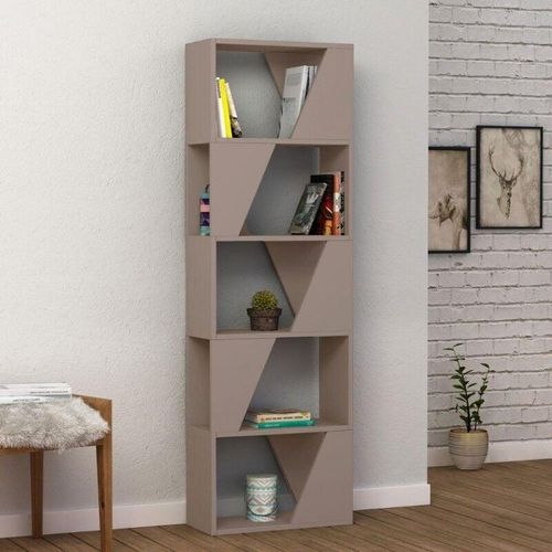 0784196613335 - Toscohome - Modernes Bücherregal mit Regalen in taubengrau 54x168H cm - Rahmen