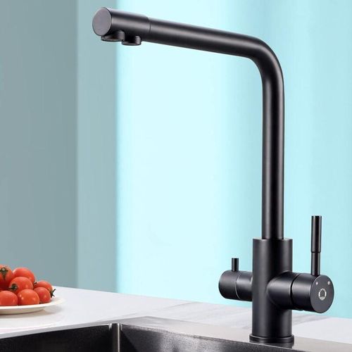 0745259356217 - Cecipa - 3 Wege Wasserhahn Küche Küchenarmatur 360° Schwenkbar Mischbatterie Küche für Osmoseanlage 3-in-1 Hochdruckarmatur Trinkwasserhahn mit 2