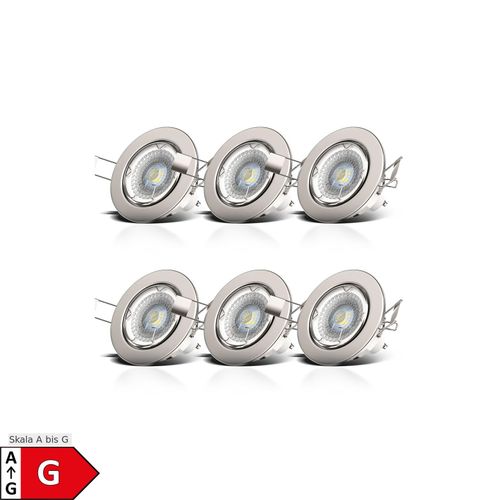 4057722000340 - Bklicht - 6x led Einbaustrahler dimmbar schwenkbar Einbau-Leuchte Decken-Spot - 50 4057722000340 - Bklicht - 6x led Einbaustrahler dimmbar schwenkbar Einbau-Leuchte Decken-Spot - 50