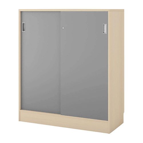 5905745101447 - Schrank Chicago mit Schiebetüren HxBxT 1353 x 1215 x 400 mm Birke   lichtgrau