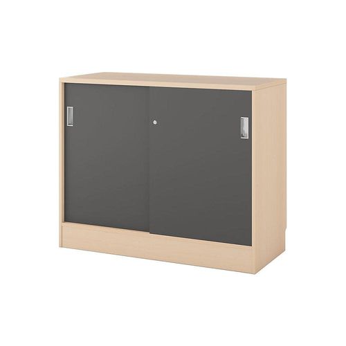 5905745101522 - Schrank Chicago mit Schiebetüren HxBxT 948 x 1215 x 400 mm Birke   dunkelgrau