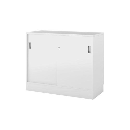 5905745101584 - Schrank Chicago mit Schiebetüren HxBxT 948 x 1215 x 400 mm weiß gebürstet