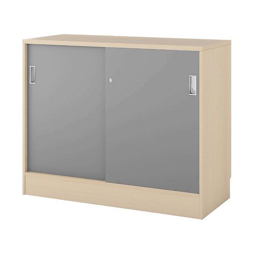 5905745101539 - Schrank Chicago mit Schiebetüren HxBxT 948 x 1215 x 400 mm Birke   lichtgrau