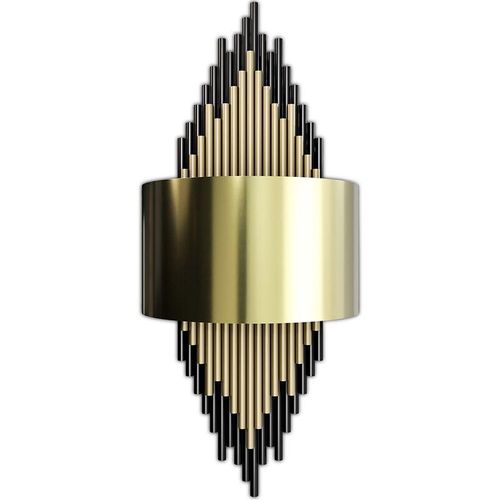 5056667090446 - Privatefloor - Goldene Wandlampe Wandleuchte - Golden Gealtertes Gold - Metall - Gealtertes Gold