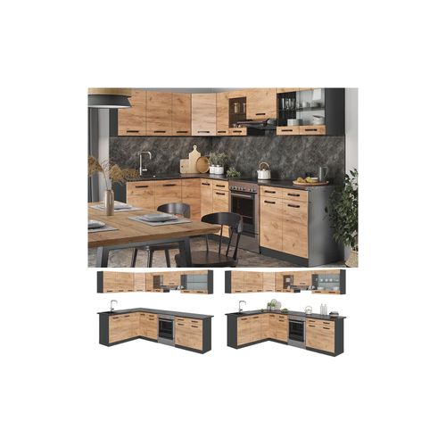 4066731227099 - Eckküche Küchenblock Einbauküche Rick Anthrazit Eiche 270 cm modern Küchen Schränke Spülenunterschrank Eck-Unterschrank Eck-Hängeschrank Arbeitsplatte Küchenmöbel Küchenzeile L-Küche 4066731227099 - Eckküche Küchenblock Einbauküche Rick Anthrazit Eiche 270 cm modern Küchen Schränke Spülenunterschrank Eck-Unterschrank Eck-Hängeschrank Arbeitsplatte Küchenmöbel Küchenzeile L-Küche