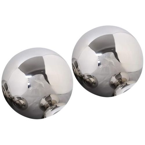 4057984017919 - Edelstahl Deko Kugel 2er Set glänzend poliert Ø 15 cm Dekokugel Schwimmkugel