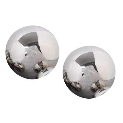 4057984017902 - Edelstahl Deko Kugel 2er Set glänzend poliert Ø 10 cm Dekokugel Schwimmkugel