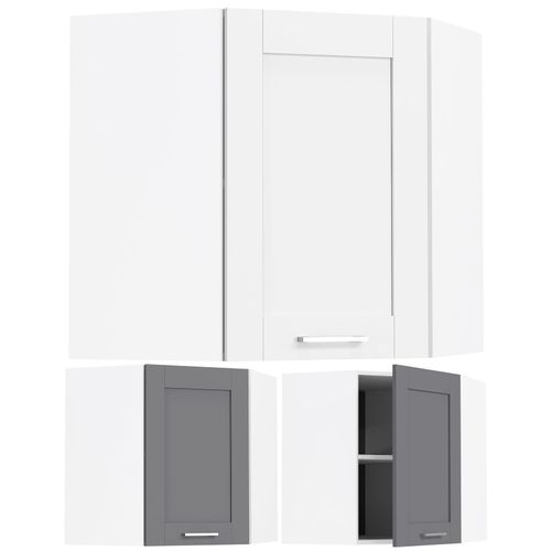 4051814430244 - Küchenschrank hängend Maße ca H 60 x B 57 x T 57 cm Eckschrank Hängeschrank mit zwei Fächern im Landhaus Stil Küchenmöbel - Colura 4051814430244 - Küchenschrank hängend Maße ca H 60 x B 57 x T 57 cm Eckschrank Hängeschrank mit zwei Fächern im Landhaus Stil Küchenmöbel - Colura