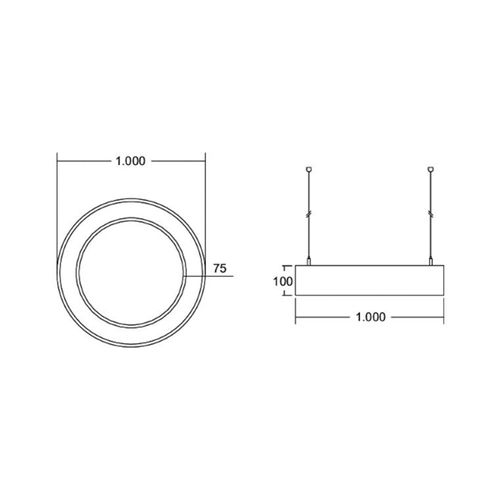 4251433961352 - BRUMBERG Biro Circle Ring direkt on off 100cm schwarz 3000 K