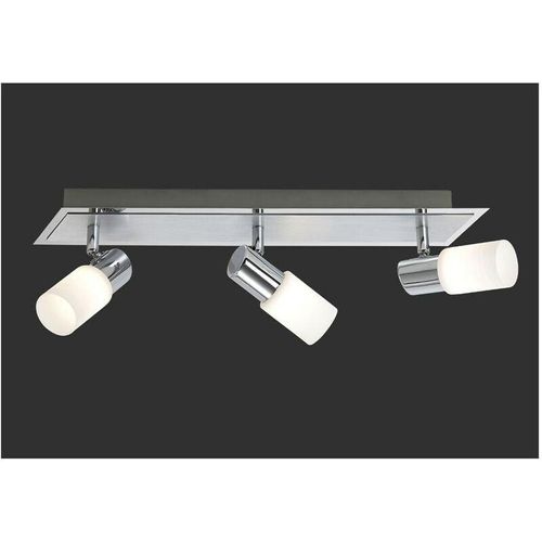 8055303610854 - Iperbriko - Clapton Strahler 3 Spot Led Chrom und Weißglas L50 cm Trio Lighting