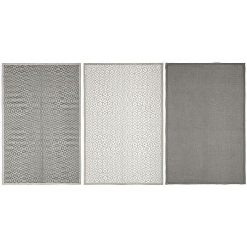 3560237545226 - Atmosphera - 3er-Set bedruckte Geschirrtücher - Baumwolle - dunkelgrau - 45x70 cm - 45x70 cm créateur dintérieur