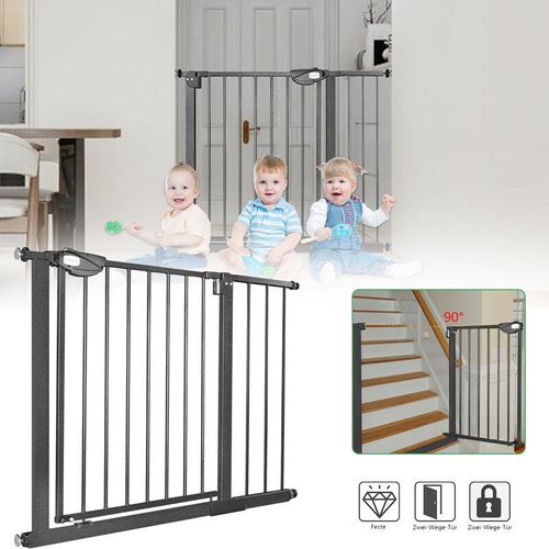 0768998188857 - Uisebrt - Türschutzgitter Ohne Bohren Treppenschutzgitter für Kinder 95-105cm breit Auto-Close Baby Schutzgitter Metall Gitter Schwarz