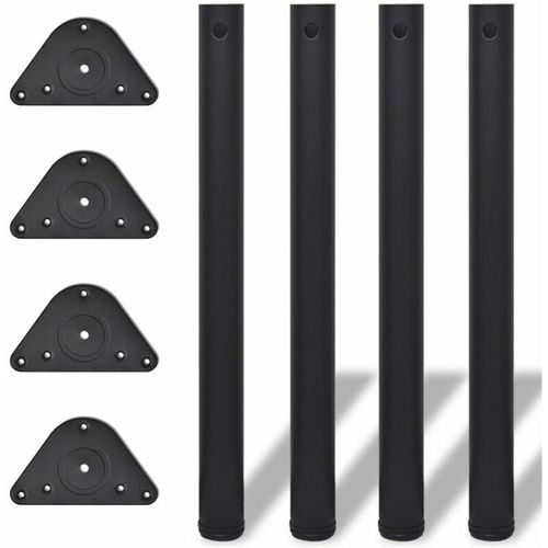 6090177115816 - 4x höhenverstellbares Tischbein Tischbeine Stützfuß Schwarz 710 mm