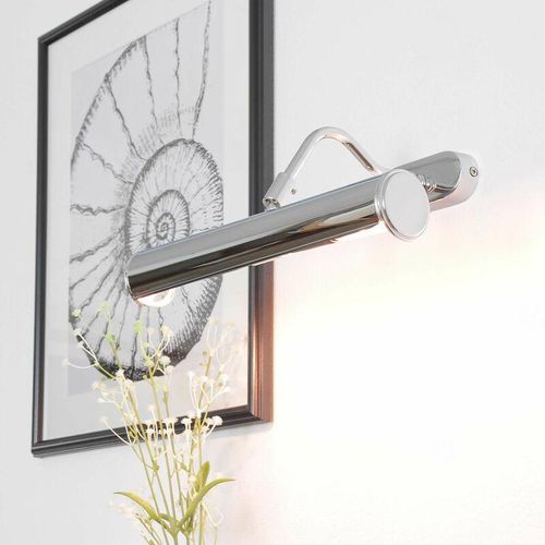 4251334785248 - Licht-erlebnisse - Bilderleuchte Messinglampe in Chrom 30cm - Silber glänzend