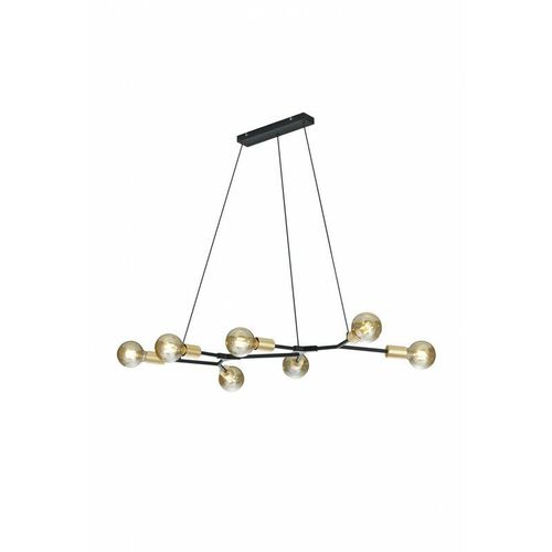 8055303615460 - Iperbriko - Minimaler Pendelleuchter 7 Lichter Kreuz Schwarz und Gold Trio Beleuchtung