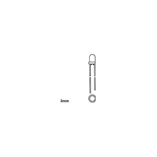 5410329432812 - Toolland - Para Light 3mm led rot diffus - 8mcd (LED3RLN)