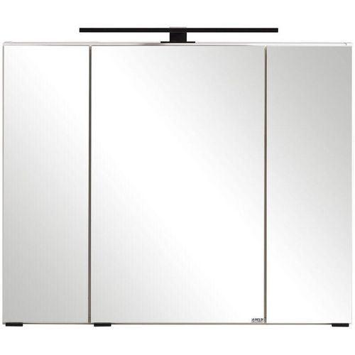 4066075081203 - Lomadox - Spiegelschrank 80 cm mit LED-Aufbauleuchte in weiß MARLING-03 b h t ca 80 64 20 cm - weiß