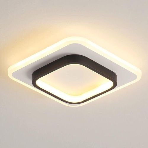 0725889893177 - Comely - Moderne LED-Deckenleuchte aus quadratischem Acryl schwarz und weiß geeignet für Badezimmer Wohnzimmer Schlafzimmer Küche und Flur - 20W