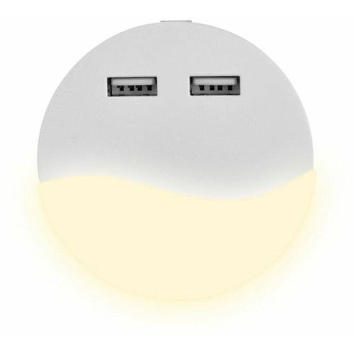 3800157645010 - Vtac - v-tac Samsung Chip led Rundes Nachtlicht 045W mit Dämmerungssensor und usb Weiße Farbe 60545 mm 3000K IP20