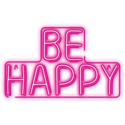 5900495064127 - Forever Light - Neon led Zeichen Licht usb led Licht Home Leuchtschild Nachtlicht Be Happy-Pink