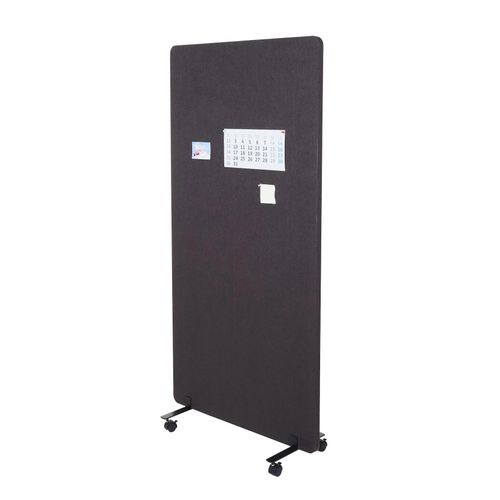4057651432380 - Akustik-Trennwand MCW-G77 Büro-Sichtschutz Raumteiler Pinnwand doppelwandig rollbar Stoff Textil ~ 167x80cm braun-grau 4057651432380 - Akustik-Trennwand MCW-G77 Büro-Sichtschutz Raumteiler Pinnwand doppelwandig rollbar Stoff Textil ~ 167x80cm braun-grau