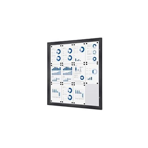 8596052163593 - SHOWDOWN Abschließbarer Schaukasten Magnetisch 961 (B) x 1004 (H) cm Anthrazit 12 x DIN A4