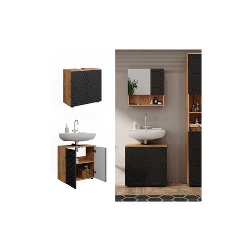 4066731405312 - Waschbeckenunterschrank Irma Eiche Anthrazit 60 x 59 cm Badezimmer 4066731405312 - Waschbeckenunterschrank Irma Eiche Anthrazit 60 x 59 cm Badezimmer