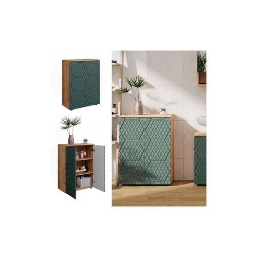 4066731405350 - Badschrank Irma Eiche Grün 60 x 81 cm Badezimmer 4066731405350 - Badschrank Irma Eiche Grün 60 x 81 cm Badezimmer