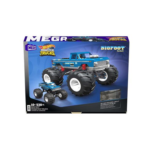 0194735064410 - HHD20 - Mega - Hot Wheels - Monster Trucks - Bigfoot 4x4x4 Bausatz + Die-Cast Monster Truck 538-tlg