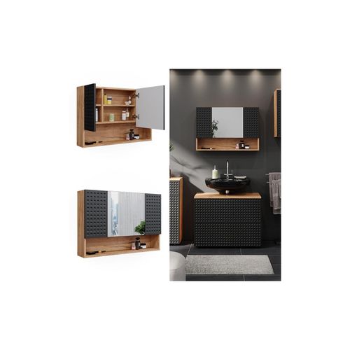 4066731405459 - Bad Spiegelschrank Irma Anthrazit gepunktet 801 x 55 cm Vicco