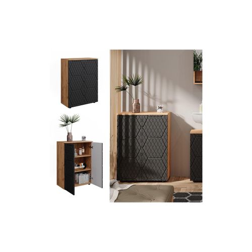 4066731405343 - Badschrank Irma Eiche Anthrazit 60 x 81 cm Badezimmer