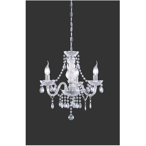 8055303866084 - Iperbriko - Kronleuchter mit Armen Classic Lüster 3-flammig Chrom Pendelleuchte Transparent Trio Lighting